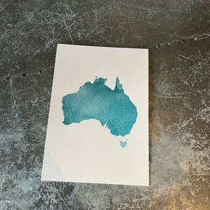 Australia water color print
